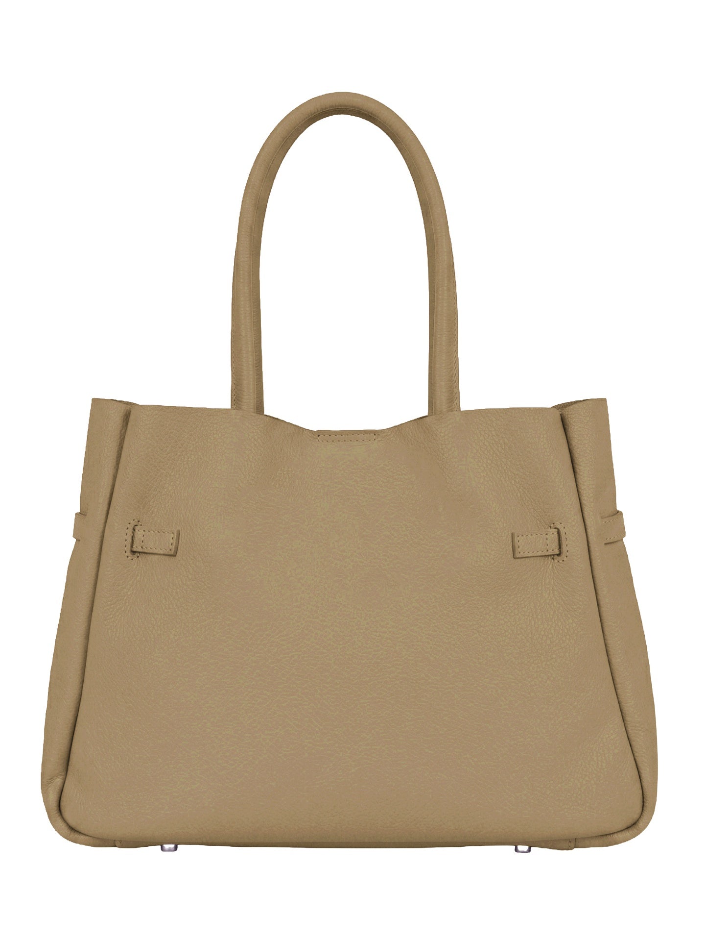Borsa a Tracolla in Dollaro Leather Beige Scuro