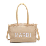 Borsa a Mano in Woven Straw Beige