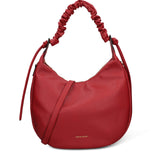 Sac bandoulière rouge en cuir végétalien