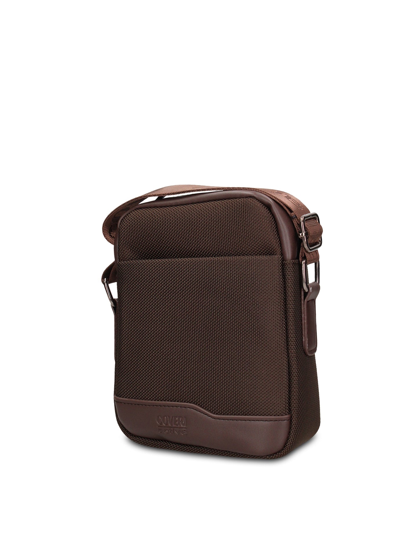 Borsa a Tracolla in 100% Pu Vegan Leather Marrone Scuro