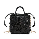 Bolso de hombro de poliéster negro