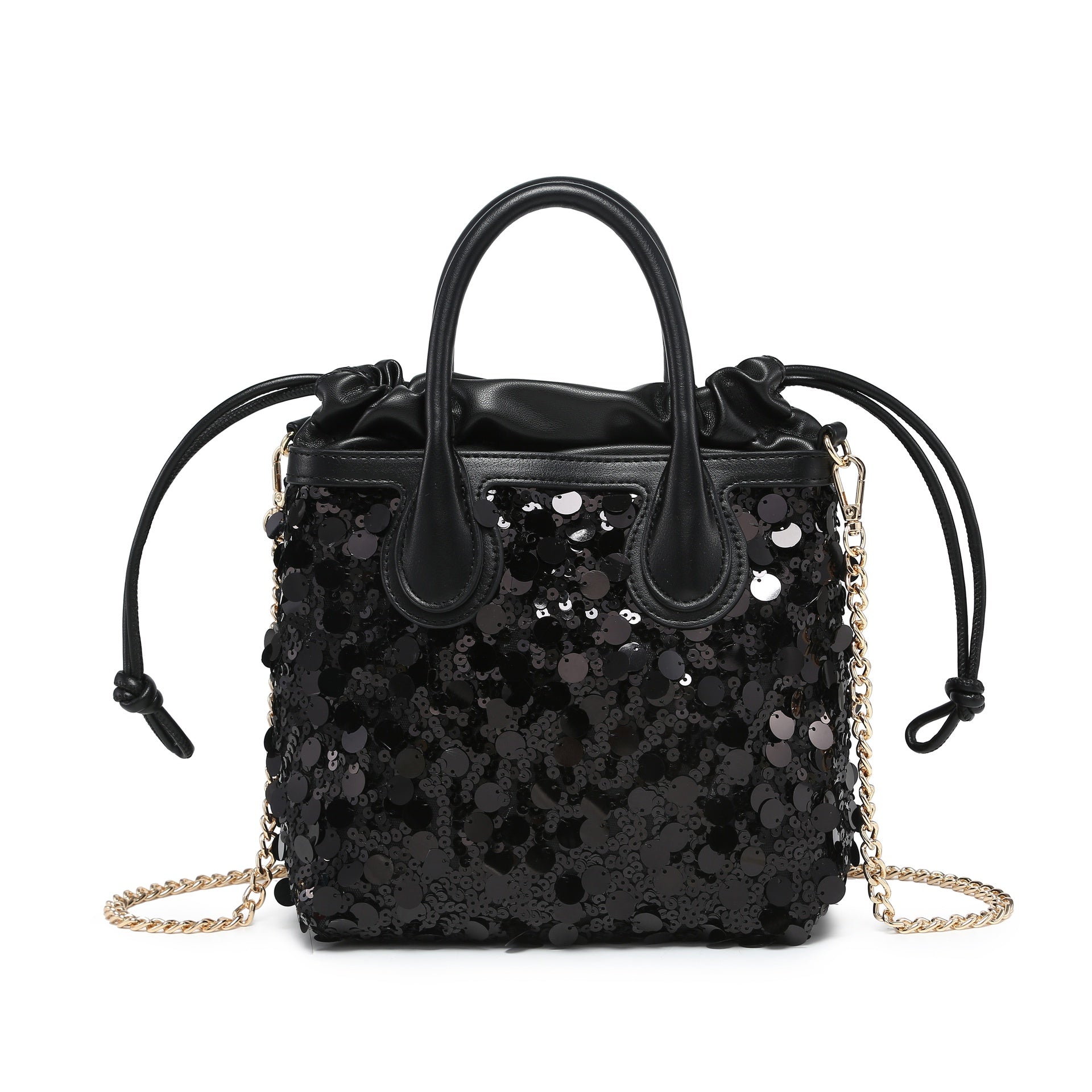 Bolso de hombro de poliéster negro