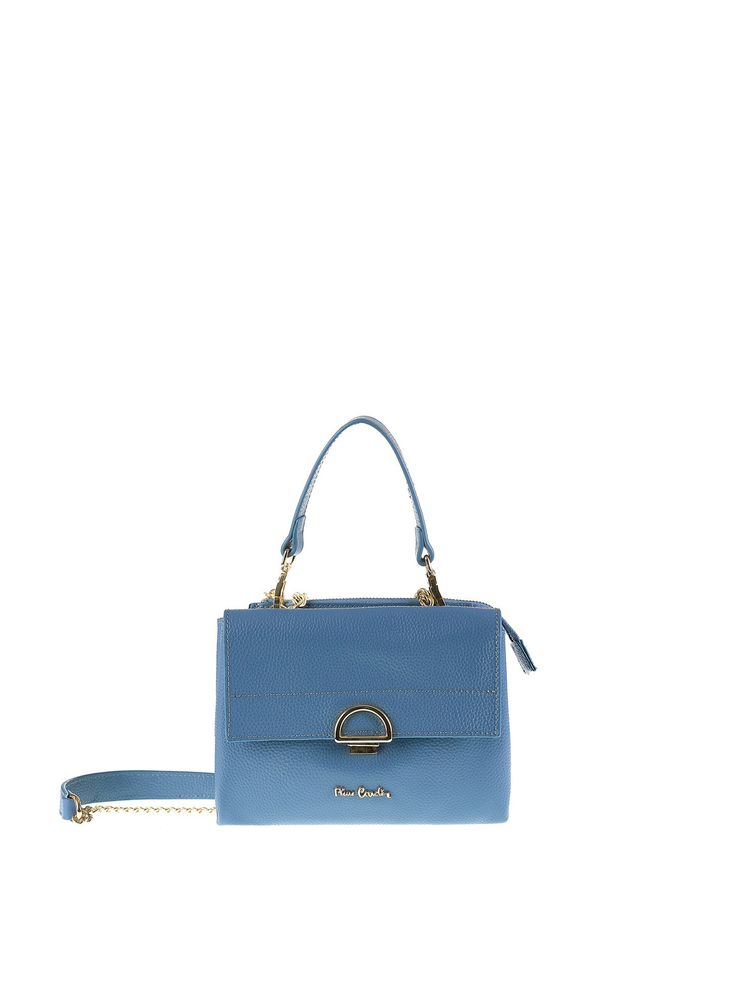 Borsa a Spalla in Vera Pelle Blu Jeans Pierre Cardin