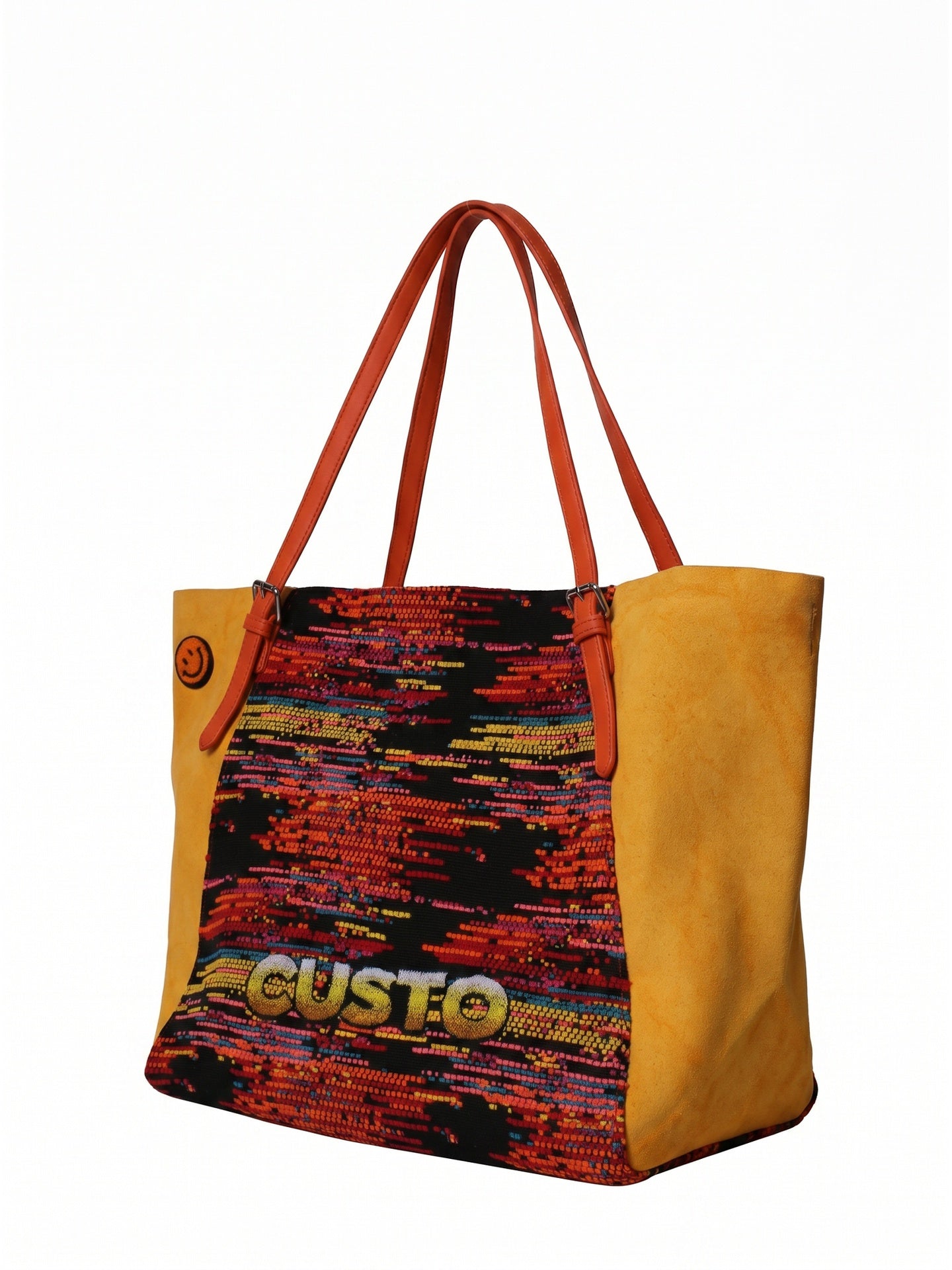 Borsa a Mano in Pelle Vegana Giallo