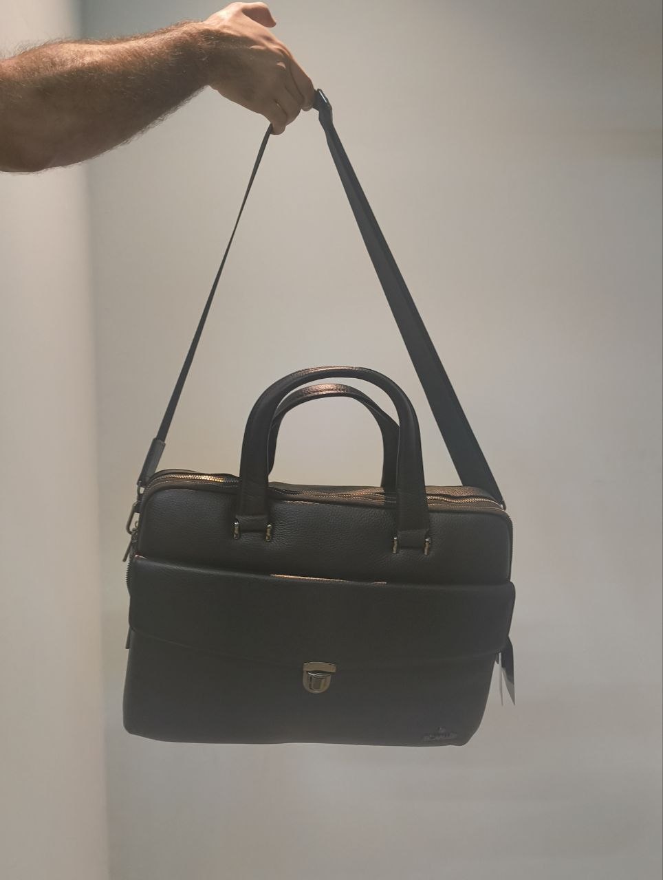 Borsa a Mano in Vera Pelle Nero