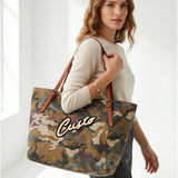 Borsa a Mano in Pelle Vegana Verde Militare