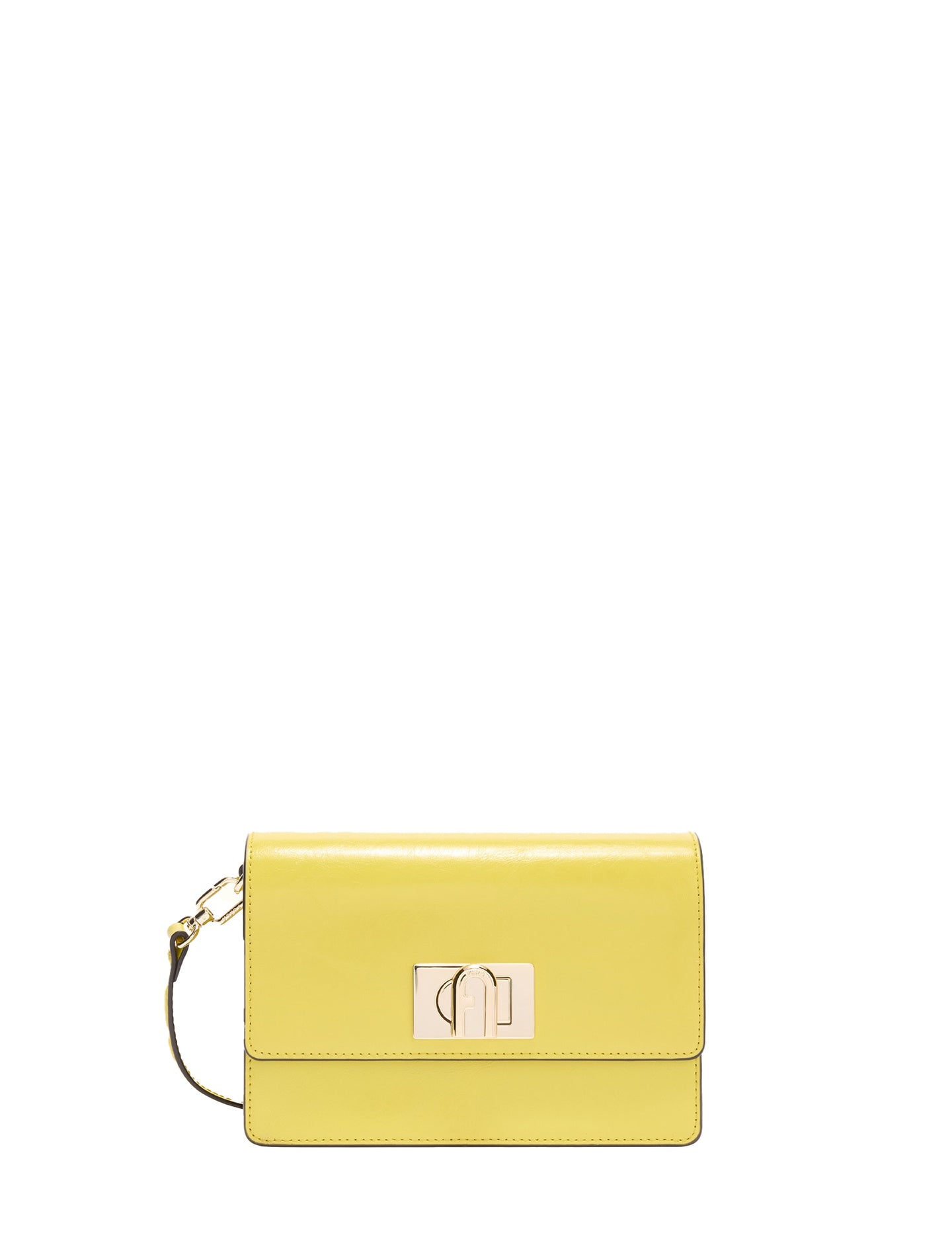 Borsa a Tracolla in Vera Pelle Giallo Furla