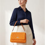 Borsa a Tracolla in Woven Straw Giallo