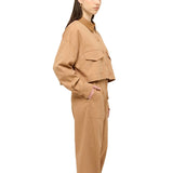 Giubbotto Donna Made in Italy Lumina Pro in Cotone Tabacco