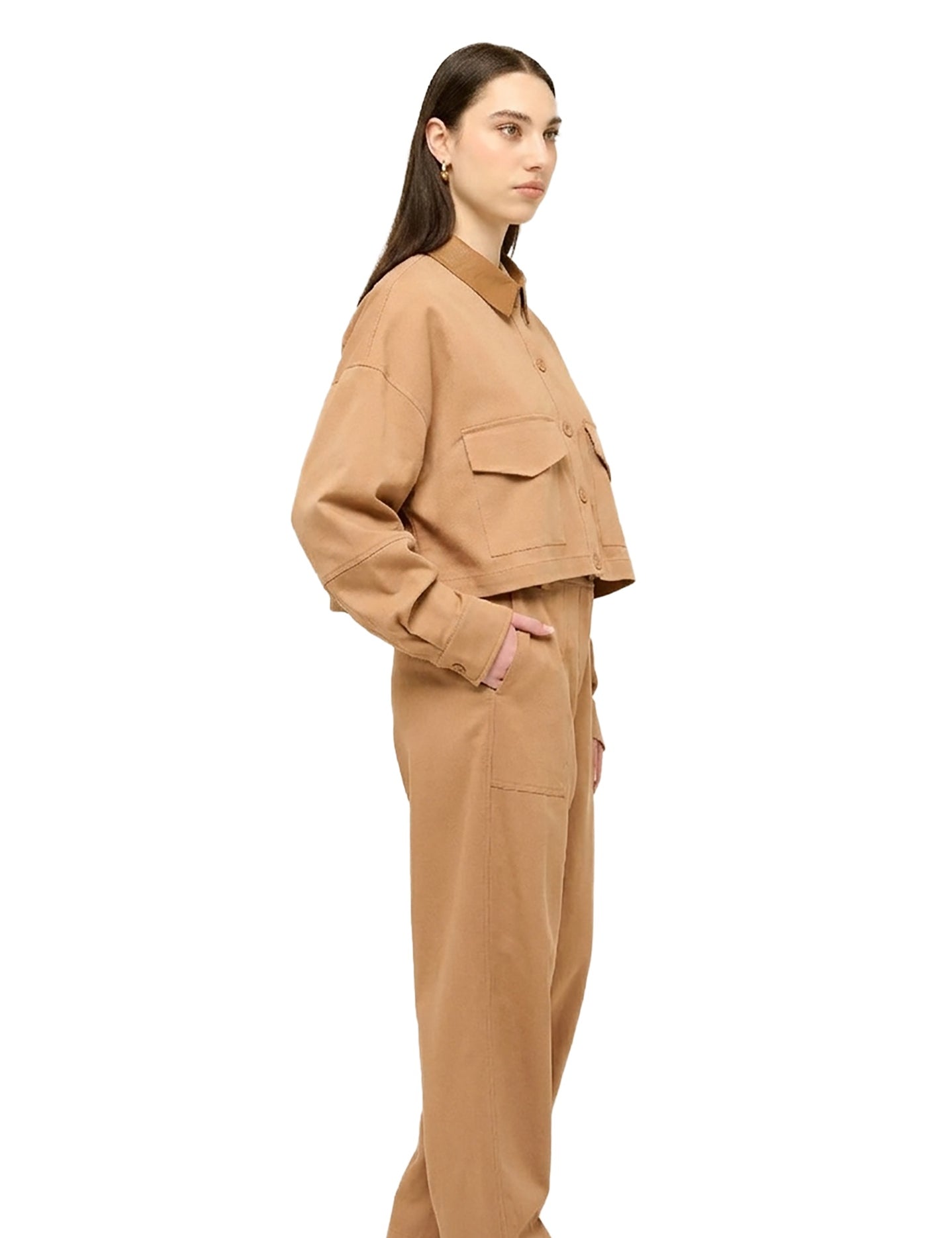Giubbotto Donna Made in Italy Lumina Pro in Cotone Tabacco
