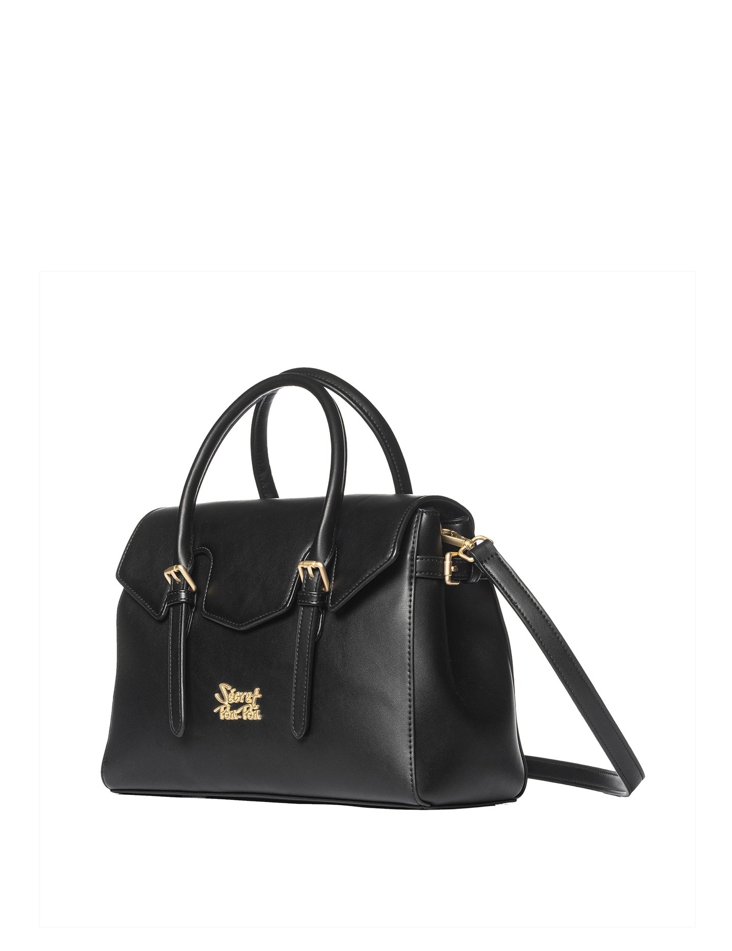 Borsa a Mano in Polyurethane Nero