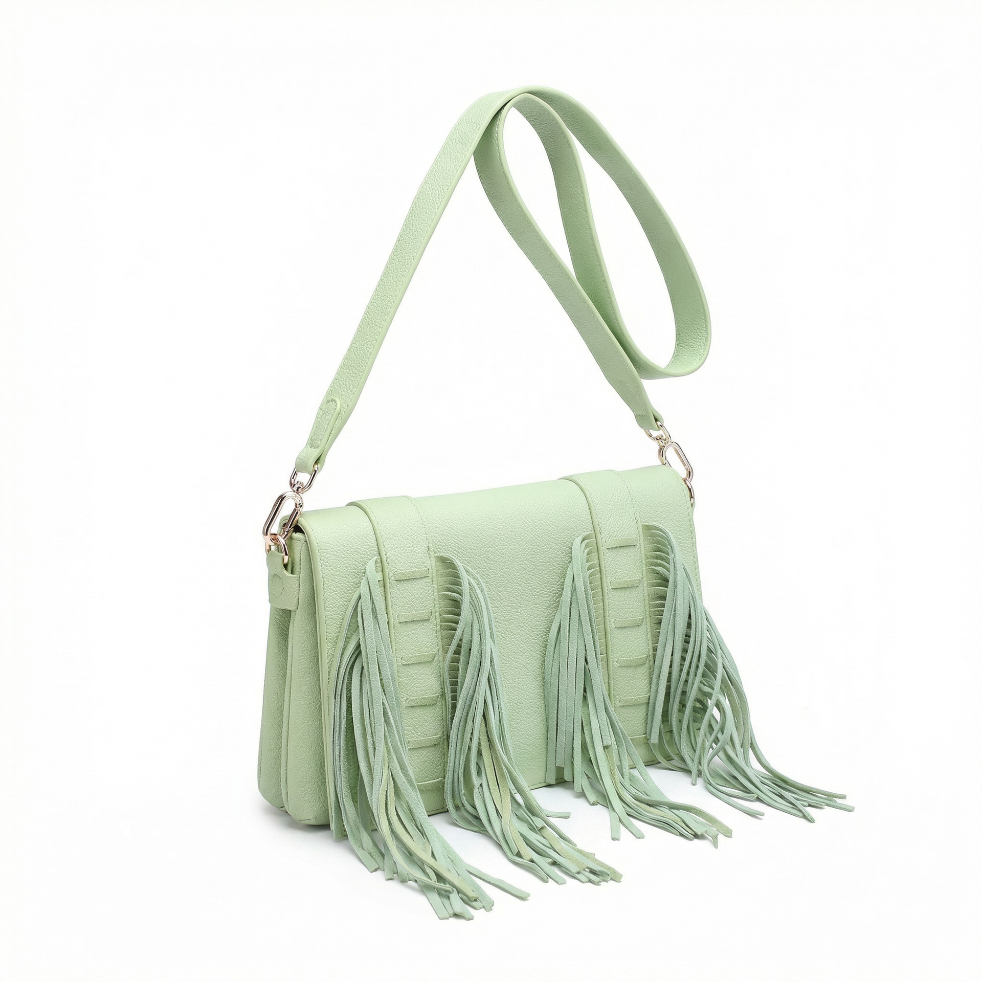 Borsa a Tracolla in Polyurethane Verde