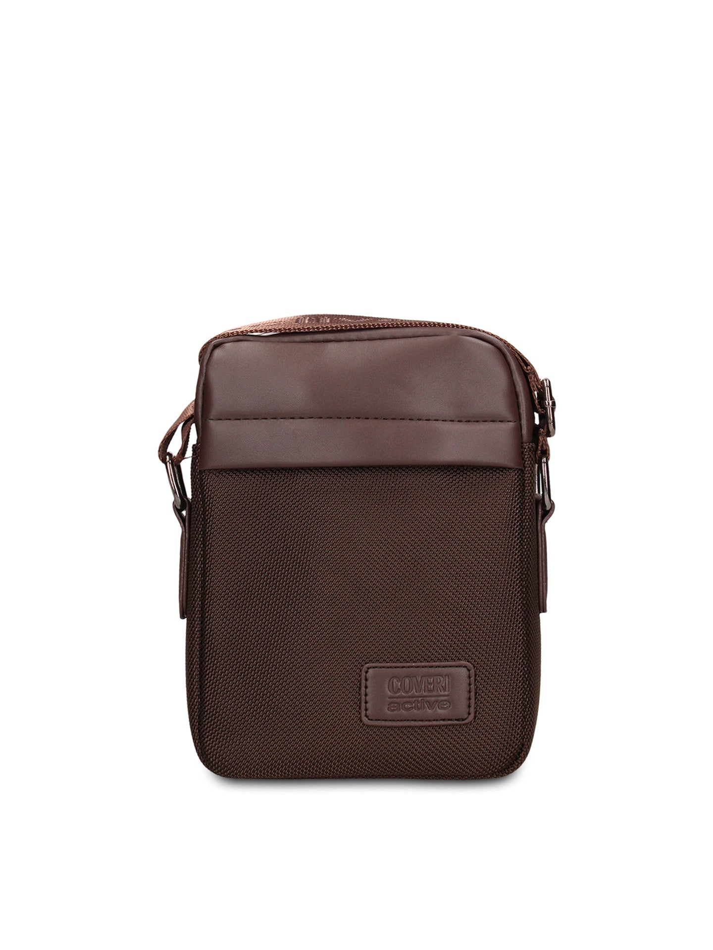 Borsa a Tracolla in 100% Pu Vegan Leather Marrone Scuro