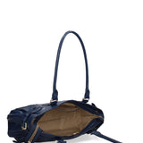 Borsa a Mano in Vera Pelle Blu Jeans