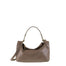 Borsa a Spalla in Vera Pelle Taupe Pierre Cardin