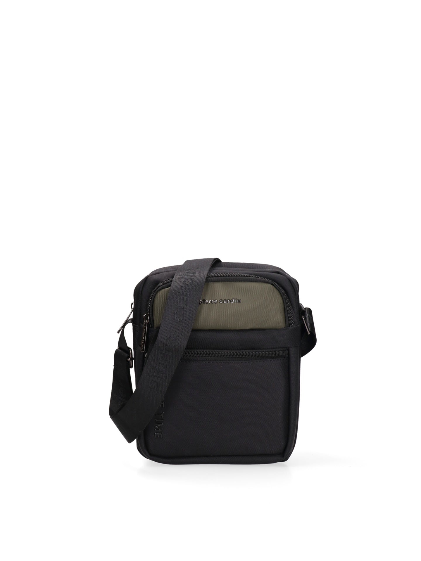 Borsa a Tracolla Uomo Éclavel in Pelle Vegana Nero e Verde Pierre Cardin