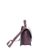 Bolso de mano de piel auténtica morada