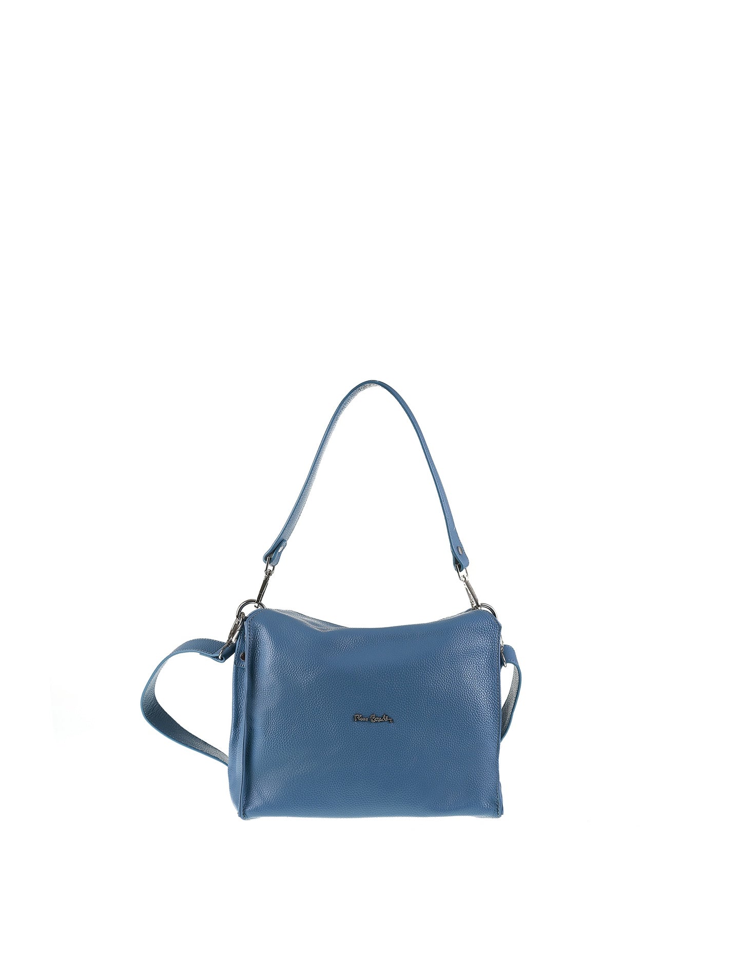 Borsa a Spalla in Vera Pelle Blu Jeans Pierre Cardin