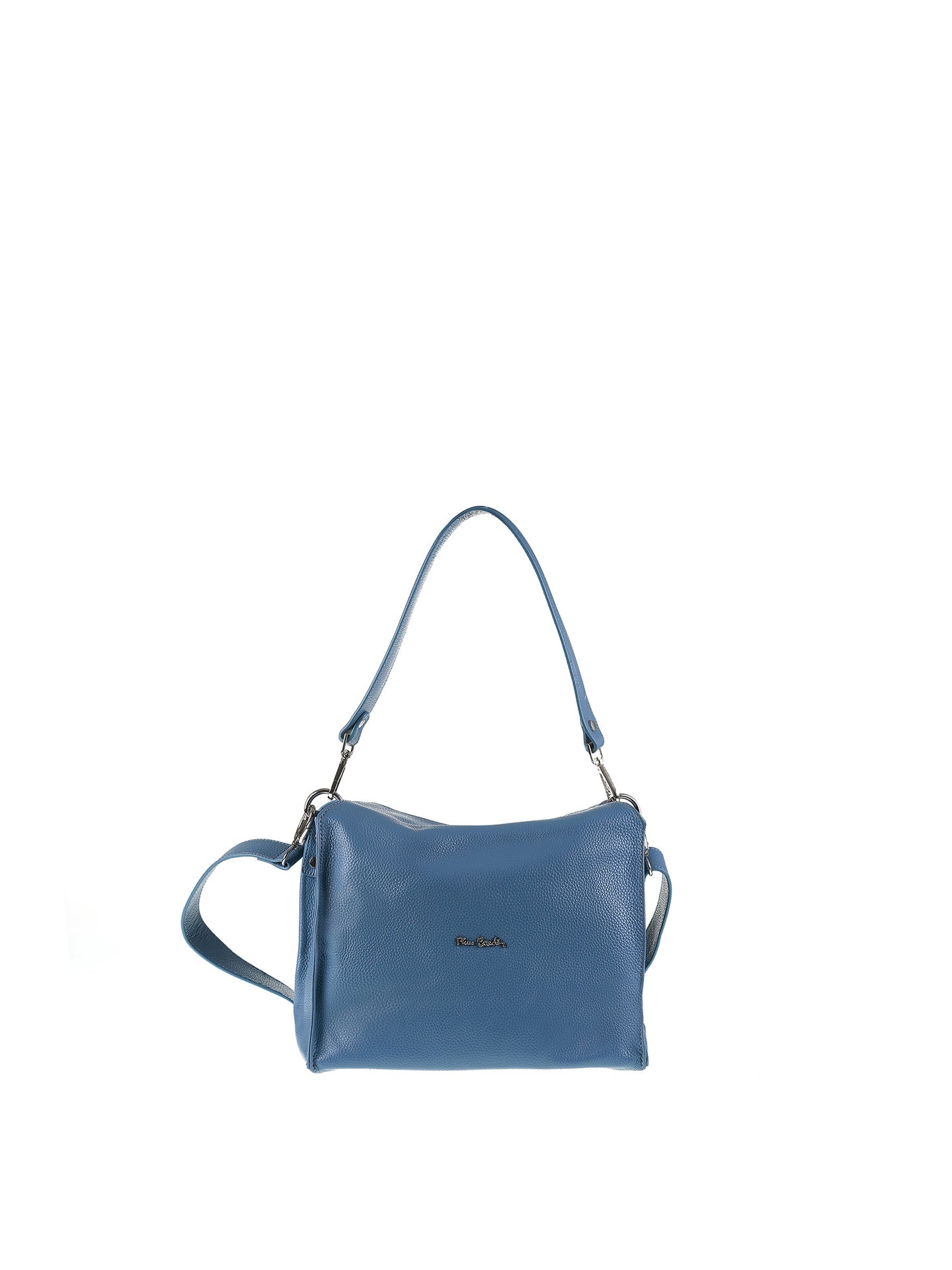 Borsa a Spalla in Vera Pelle Blu Jeans Pierre Cardin
