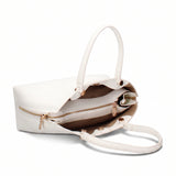 Weiße vegane Lederhandtasche