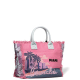 Borsa a Mano in Cotone Multicolore e Grigio