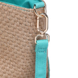 Hellblaue Polyester-Schultertasche