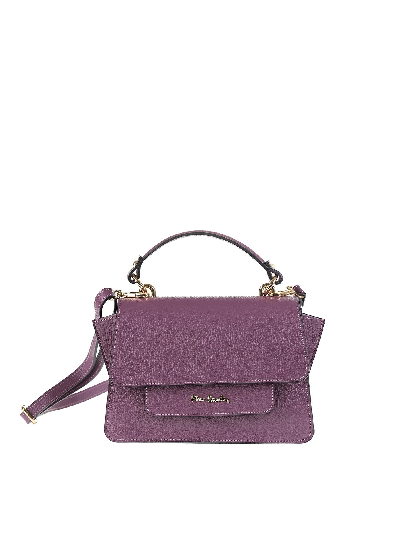 Borsa a Mano in Vera Pelle Viola Pierre Cardin