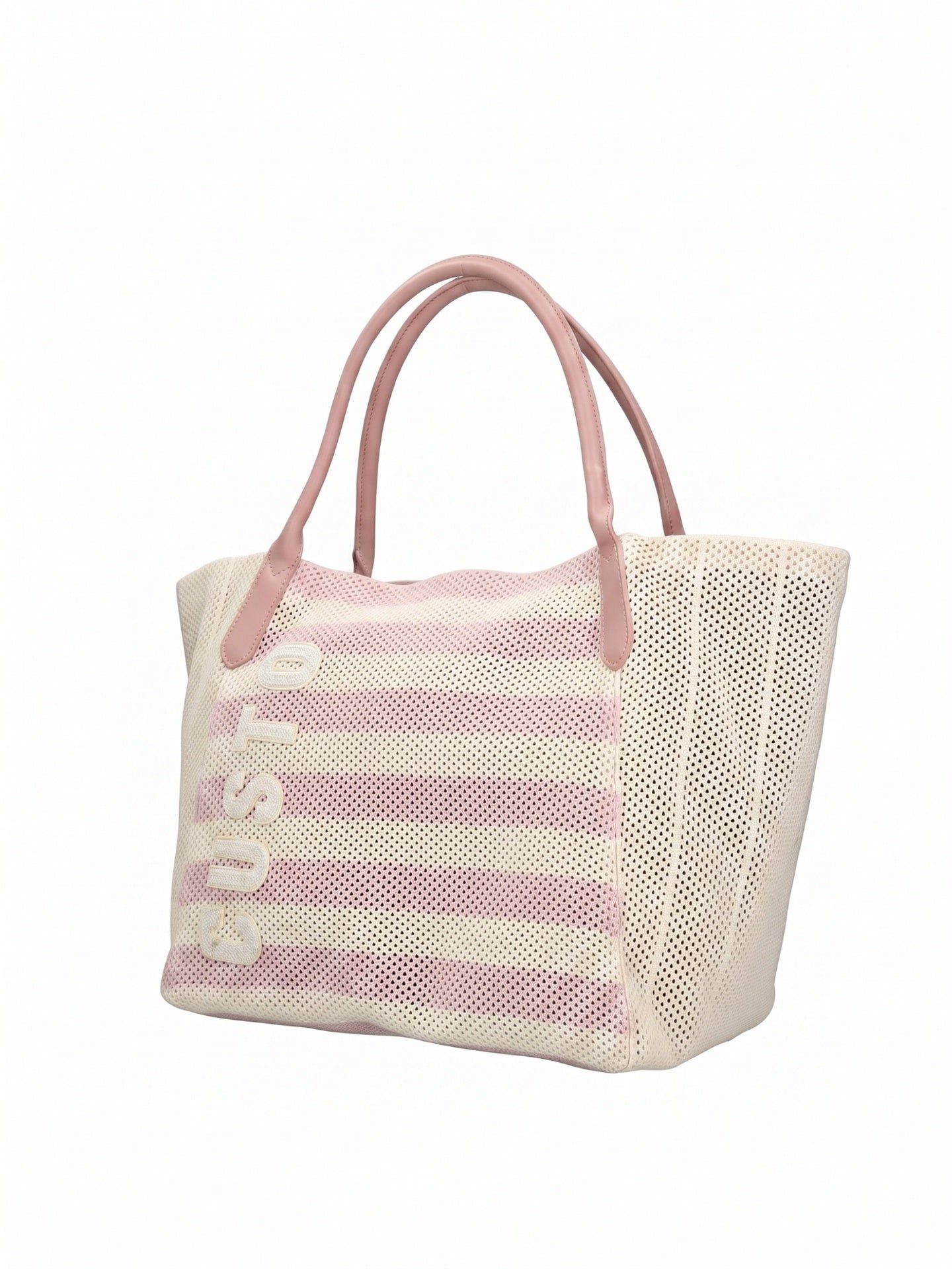 Borsa a Mano in Pelle Vegana Rosa