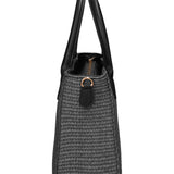 Bolso de mano de piel vegana negra