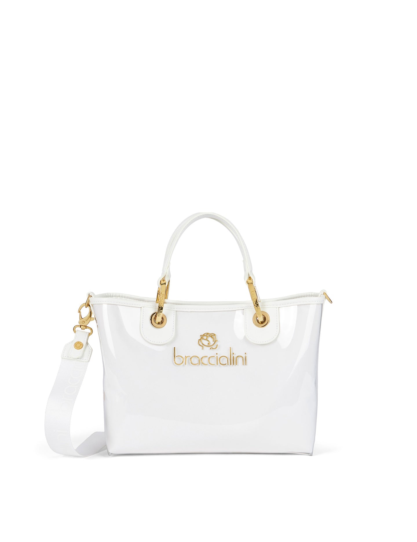 Borsa a Mano in Poliestere Bianco Braccialini