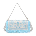 Borsa a Spalla in Cotone Blu