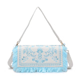 Borsa a Spalla in Cotone Blu