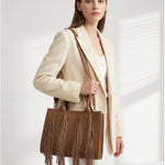 Borsa a Mano in Polyurethane Marrone