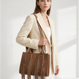 Borsa a Mano in Polyurethane Marrone
