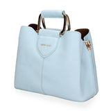 Borsa a Mano in Pelle Vegana Azzurro