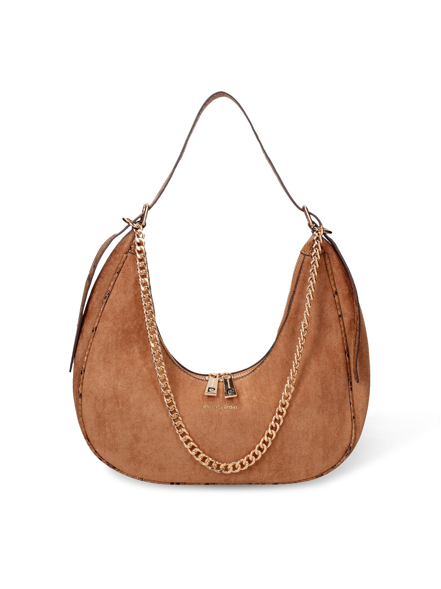 Borsa a Spalla in Pelle Vegana Marrone Pierre Cardin