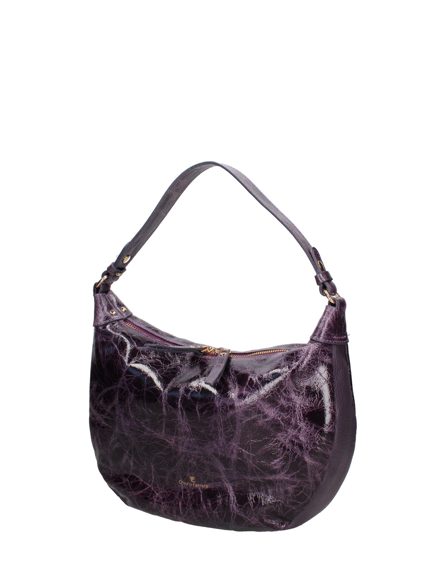 Borsa a Spalla in Vera Pelle Viola