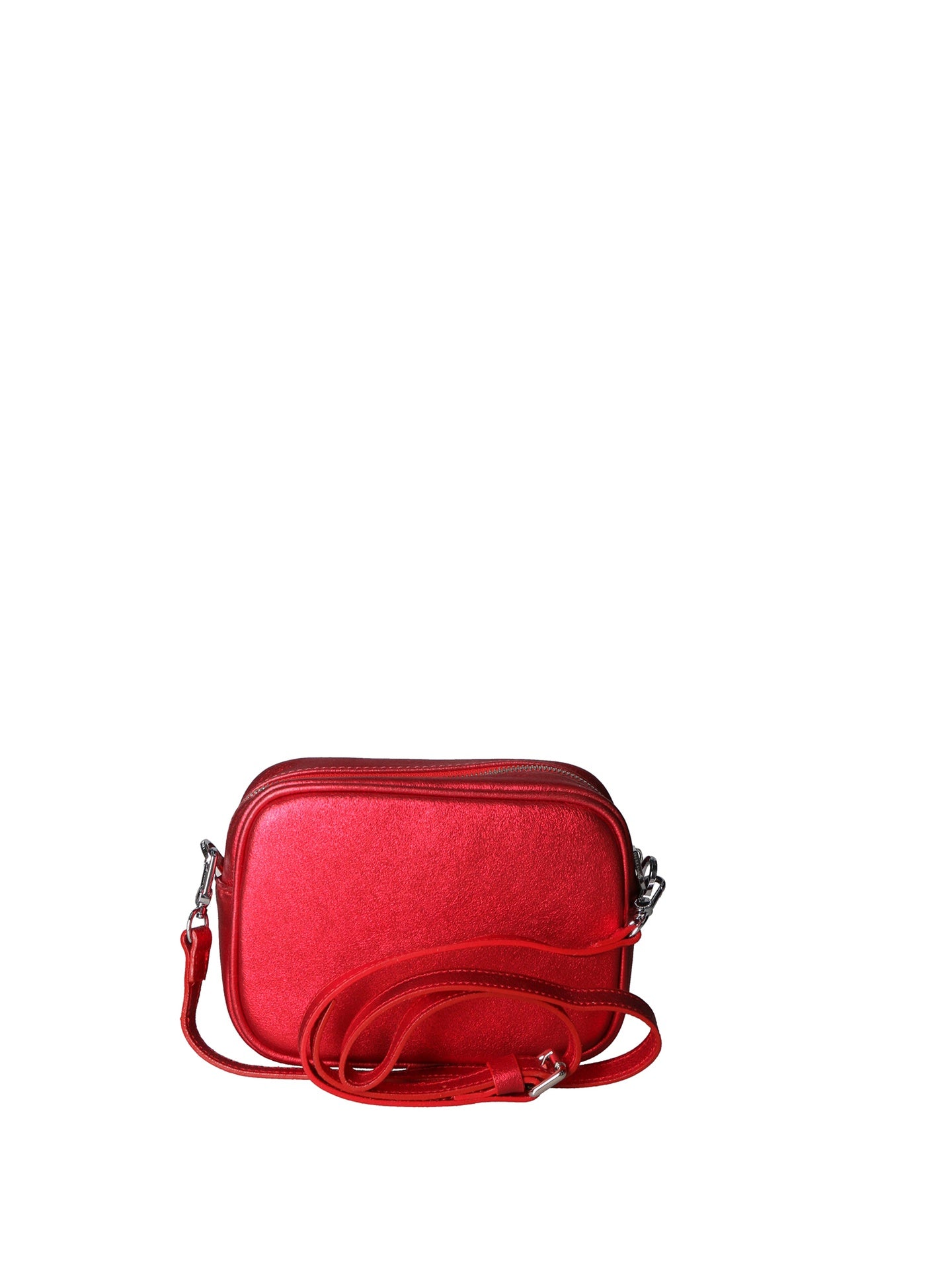 Borsa a Tracolla in Genuine Printed Suede Leather Rosso