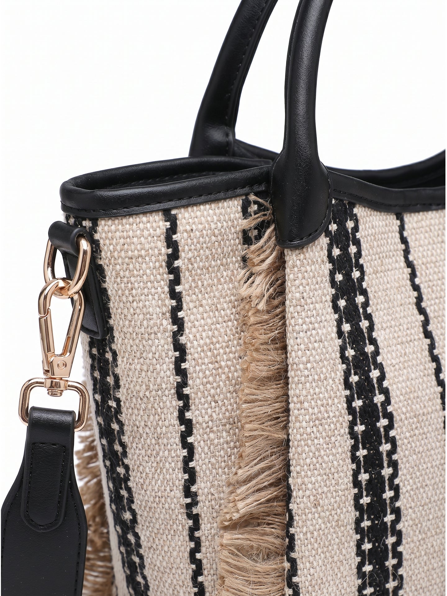 Borsa Shopper in Cotone Nero