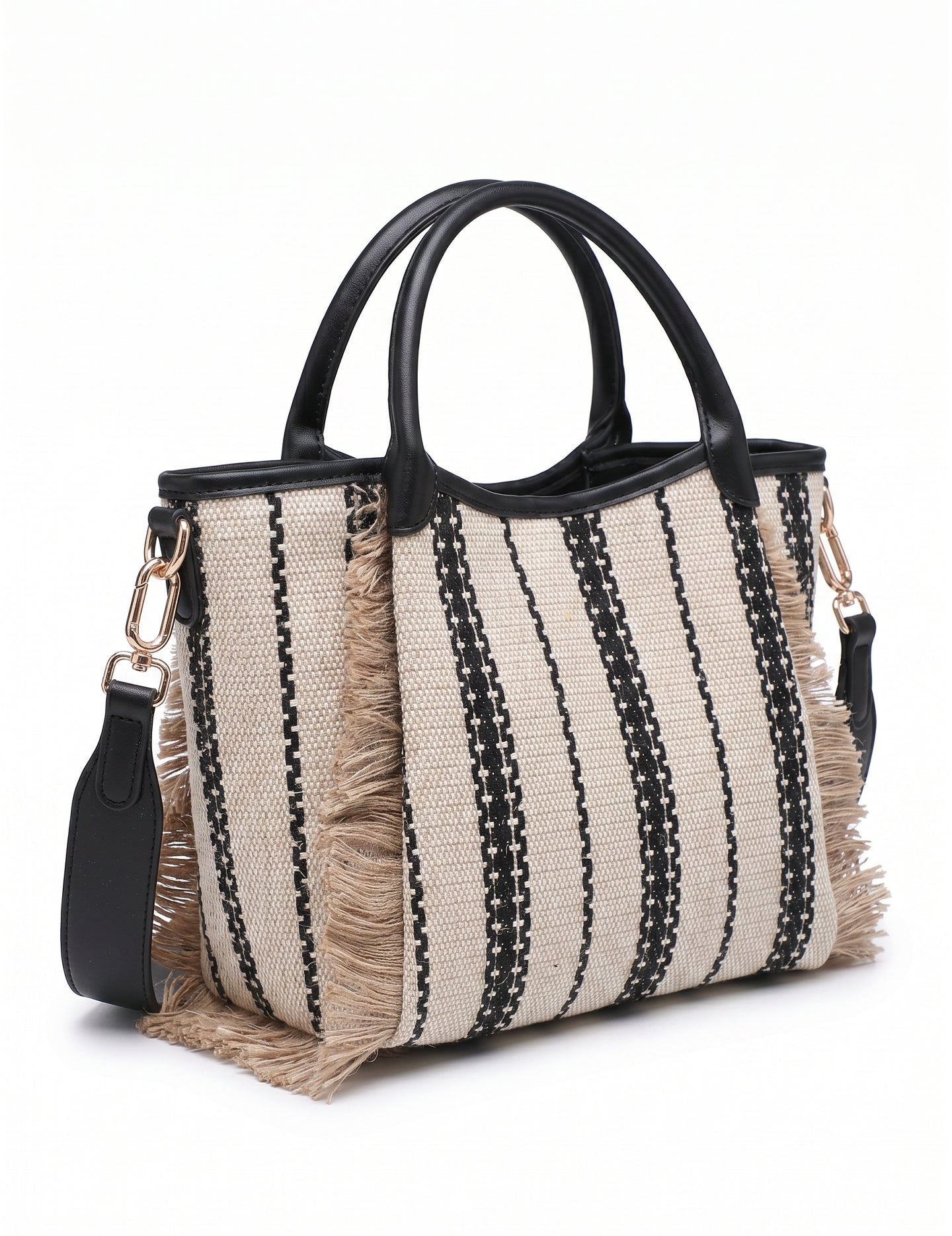 Borsa Shopper in Cotone Nero