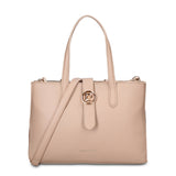 Bolso de mano de piel vegana color topo