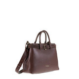 Borsa a Mano in Vera Pelle Cioccolato