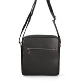 Schwarze Schultertasche aus veganem Leder