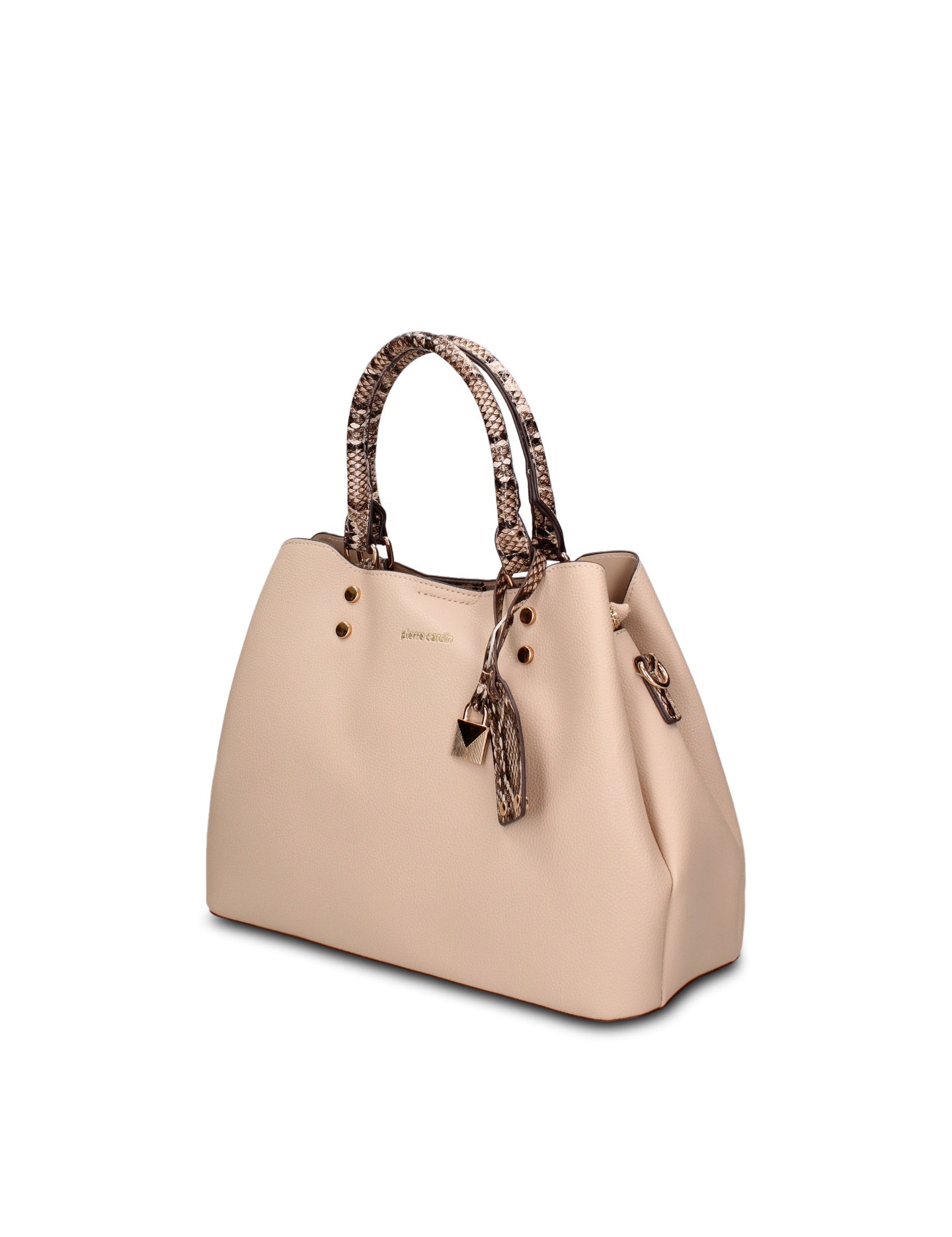 Borsa a Mano in Pelle Vegana Taupe Pierre Cardin
