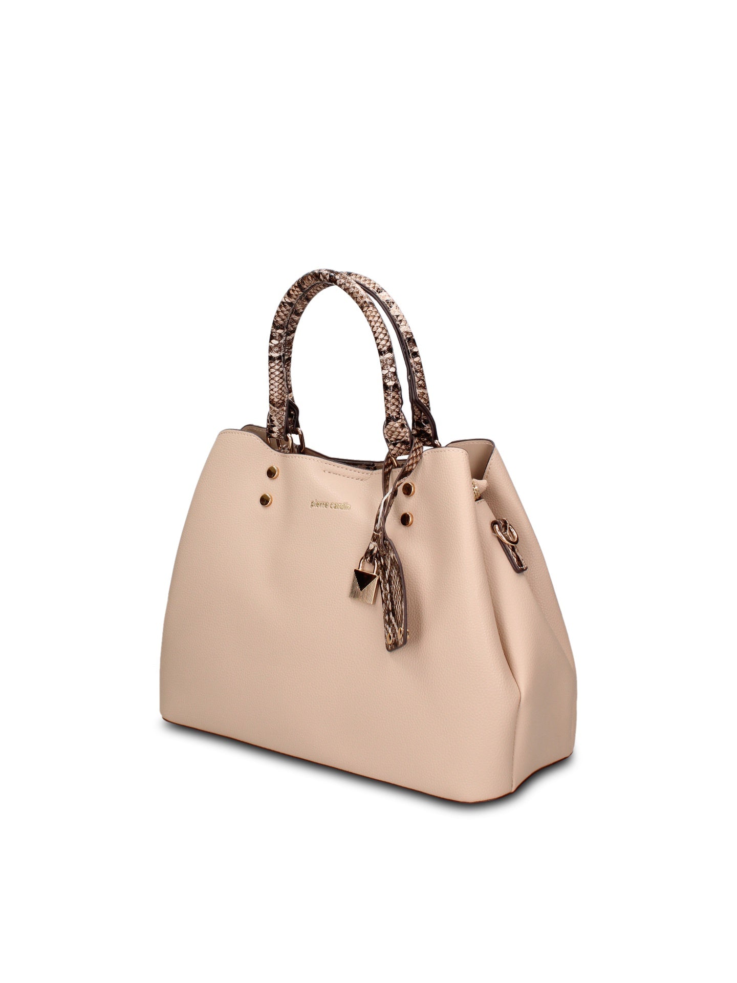 Borsa a Mano in Pelle Vegana Taupe Pierre Cardin