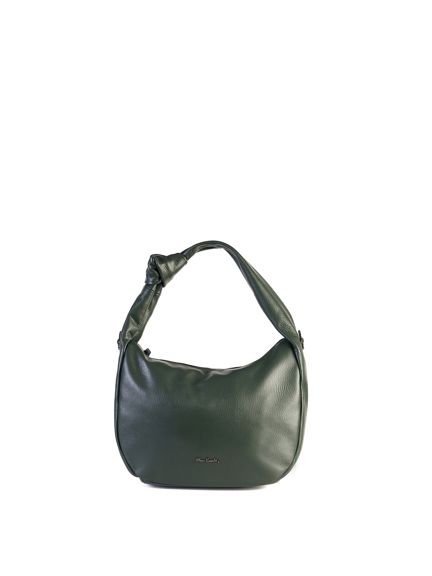 Borsa a Spalla in Vera Pelle Verde Scuro Pierre Cardin