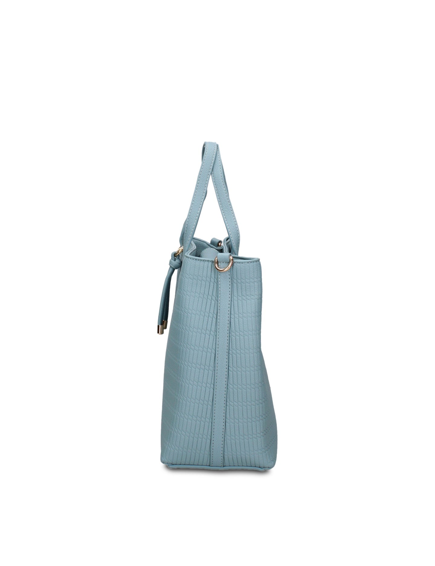 Borsa a Mano in Pelle Vegana Azzurro
