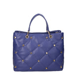 Borsa a Spalla in Pelle Sintetica Blu