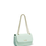 Borsa a Tracolla in Vera Pelle Celeste