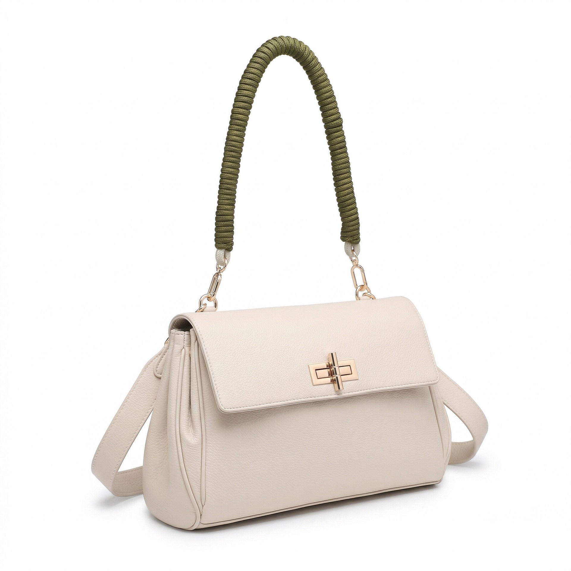 Borsa a Mano in Polyurethane Beige